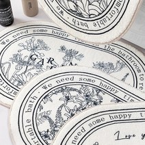 주방 욕실 물기흡수 북유럽 발매트 러그 안전한 화장실바닥 다용도발판 논슬립, 블루밍