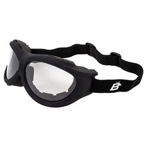 Birdz Eyewear - Buzzard 패딩 처리된 오토바이 라이딩 고글은 안경 위에 적합 (블랙 프레임/투명 렌즈) 196276, Black Frame/Clear Lens