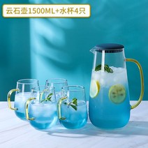 손잡이 유리 물병 물잔 세트 쥬스병 1.5L 워터저그, B