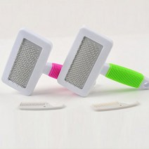 [바보사랑] 강아지 고양이 펫케어 브러쉬, 상세 설명 참조, 색상:그린