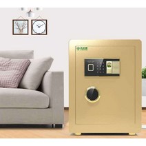 이중 잠금 금고 도난 방지 경보기 지문 인식 안전금고, 30CM 커피골드 지문 터치비밀번호 더블레이어