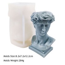 북유럽 꽃병 실리콘 몰드 여성 바디 하프 페이스 꽃 냄비 콘크리트 몰드 아트 초상화 펜 홀더 수지 석고 몰드 도구, 다윗