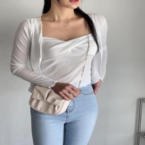 옷자락 [옷자락] 여자 셔링 끈 나시 가디건 여름 코디 세트
