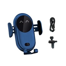 Car Wireless Mobile Phone Charger Mount Clamping Fast Charging Station Driving Replacement Holder Ye, 03 Blue Regular