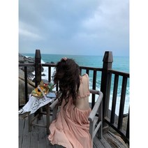 FANSYLI 여성 여름 쉬폰 롱 원피스 비치 바캉스 스커트 오버롤 슬립230331F01