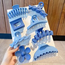 여성 머리끈 머리 집게핀 8p 1세트