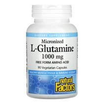 네추럴 펙터스 엘 글루타민 L-Glutamine 1000 mg 90 캡슐, One Color, One Size