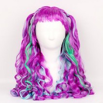 양갈래패션가발 - 블루퍼플, 블루핑크