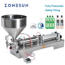 고점도 충진기 ZONESUN 완전 공압 페이스트 기계 싱글 헤드 점성 액체 토마토 소스 꿀 크림 젤 샴푸 생산, 01 10-100ml