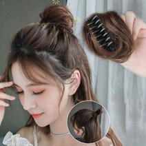 볼륨 가발 집게핀 /여자 똥머리 /당고머리 만두머리/ 올림머리 /부분가발 집게핀 /가발집게핀 가발핀, 1개, 01.생머리-라이트브라운