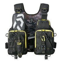 다이와 DF-6206 다용도조끼 낚시용품 수납조끼, 블랙옐로우