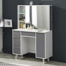 높은다리 시크릿 수납거울 서랍화장대 902 신혼집 DIY, 그레이화이트