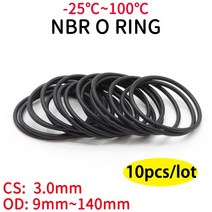 개스킷 가스킷 10pcs 블랙 o 링 가스켓 cs 3mm 외경 9mm 140mm nbr 자동차 니트릴 고무 라운드 o 유형 부식 오일 레지스트 씰링 와셔, 외경 130mm 내경 124mm, 검은색, CS 3.0mm