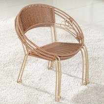 라탄 의자 카페 야외 테라스 옥탑방 등받이 아이방, M 브라운 시트높이 28