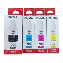 캐논 GI-90 PGBK 잉크 G7090 G6090 GM2090 G7091 G5090, 4색세트, 1개