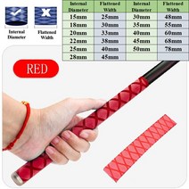 전선열수축튜브 전기튜브 투명낚시 막대에 대 한 Anti-slip 열 수축 튜브 DIY 라켓 슬리브 전기 절연 5 색, 04 Red_04 22mm_02 1M