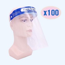 투명 마스크 페이스 쉴드 안면 보호 100개입 비말 차단 가리개