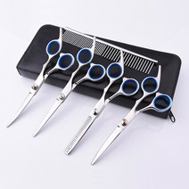 케이알펫츠 강아지 고양이 미용 빗 가위 5세트, 파랑