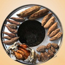 업소용 군고구마통 화로 화덕 숯불 이동식 스테인레스 고기 바비큐, 숯불 50X50X50cm 스테인리스