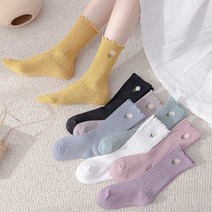 바보사랑 무압박 데이지 꽃자수양말.리빙스토리