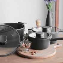 위생 요리 전골 찌개 강화유리 세라믹코팅 2종 냄비세트, 불칸 24전골+26곰솥