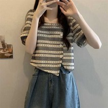 반팔 니트 빅사이즈 캐시미어 리에뜨 블랙