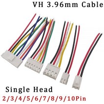 암형 하우징 플러그 전자 와이어 커넥터 22AWG 싱글 엔드 JST VH 3.96mm 2 핀 3 핀 4 핀 5 핀 6 핀 7 핀 8 핀 9 핀 10 cm 20 cm 30cm VH3, 10Pin_30CM