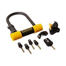 4피트 Cinch 루프 케이블 포함 OnGuard Bulldog Mini DT U-Lock(검은색 3.55 x 5.52인치)
