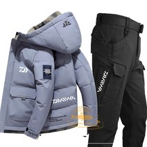 낚시방한복 방풍 방수 브랜드 낚시 의류 남성용 등산 자켓 + 따뜻한 바지 겨울, XL(173cm 67kg), 03 A3
