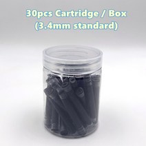 벼루 먹 서예용품 Jinhao 만년필 용 잉크 카트리지 세트 30 개 3.4mm 표준 리, 02 30pcs Black