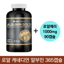 로얄 캐네디언 알부민 골드 1700mg 365캡슐 +자미에슨 비타민C 120캡슐 캐나다, 1개, 365캡슐+로얄제리90