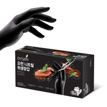 오런 니트릴위생장갑/100매(소) 블랙, 소(S), 100매