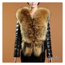 티피 새로운 모피 원피스 인조 모피 칼라 모피 짧은 긴팔 코트 여성 슬림 따뜻한 PU 가죽 코트 빅 사이즈