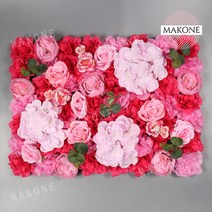 플라워월 꽃벽 인테리어 실크 조화 웨딩 포토존 아트, 라이트 핑크40x60cm