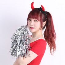 파티해풍성한 고리 응원수술 2개입, 실버