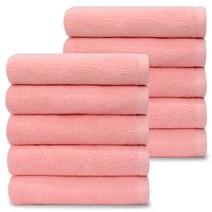 [코튼앨리] 호텔수건 130g 데일리 세면타올 빠른 건조 타올, 10장, 핑크