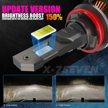 경주 X7SEVEN XKronos LED 헤드라이트 전구 램프 6500K 쿨 조명 H4 9005 HB3 9012 160W, 01 9012 (HIR2)