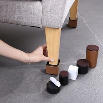 솔플레이스 가구 높이조절발 테이블 책상 의자 탁자 상다리 밥상 쇼파 다리 연장 높이기 가구발 받침 식탁 높이 높이는 부품 부속 받침대 침대 발통 패드, 부착형 원형 화이트 6 x 5.2cm 1세트(4개입)