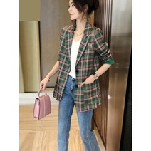 [Myshe]여성 봄가을 정장자켓 체크무늬 자켓 캐주얼 SevenFEI824XZ7
