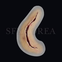 SFX.자가점착 외상피부 병원 경찰 군부대 응급처치 훈련교재 상처치료훈련 시뮬레이션 연습키트, 8.SFX.외상피부_열상(커브, 대)