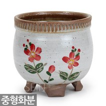 중형 다육 다육이 그림 화분 - 식물 선인장 동백꽃 분갈이 여주 도자기 옹기 베란다 인테리어 홈 가드닝 거실 책상 토분, 03_세인_여주 도자기화분_NO_03