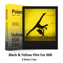 필름 카메라 폴라로이드 사진기 인화 미니 폴라로이드 600 B & W/컬러 필름 즉석 인화지 8 매 636 637, 05 Black and Yellow