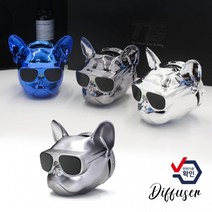 프리미엄 불독 캐릭터 송풍구 석고 메탈 무광 차량용 자동차 방향제 디퓨저 블랙머스크향, 석고불독방향제NO05