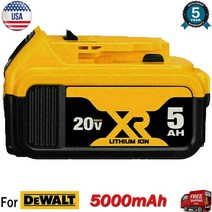 디월트 배터리 20V Max XR 리튬 DCB206-2 DCB205-2 배터리/듀얼 충전기용, 1×5.0Ah battery