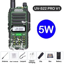 바오펭 UV S22 프로 V2 IP68 무디지털 방수 듀얼 밴드 136-174400-520MHz 햄 라디오 업그레이드 UV9R UV5R PRO 50KM 범위, V1-5W Green_Usb plug, 01 V1-5W Green_01 Usb plug