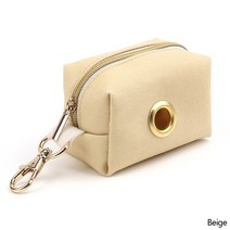 소동물 용품 휴대용 개 배변 가방 디스펜서 PU 가죽 파우치 캐리어 청소 폐기물 쓰레기 상자 강아지 픽업 정리함 야외, [09] Beige