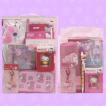 신학기 어린이집 유치원 초등학교 선물 kc인증 산리오 캐릭 고양이키티 랜덤 혼합 졸업 입학 저학년 학용품 필수품 구성 세트 선물용, S