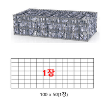 ((낱장) 사각개비온 철망 돌망태 돌담장 개비온철망 옹벽 사각돌담장100cm x 50cm, 100 x 50(4장), 1개