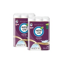 깨끗한나라 비데케어 화장실 화장지 휴지 30m 30롤 2팩, 깨끗한나라 비데케어 화장실 화