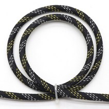 산업용 건설 카센터 교체 1510M 블랙 골드 실버 PET 꼰 슬리브 2 4 6 8 10 12 14 16 mm 절연 케이블 보호 확장 칼집, [01] Black Gold Silver, [08] 16mm, [01] 1 Meter, 1개